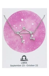 Sterling Forever Constellation Necklace In Silver - Libra