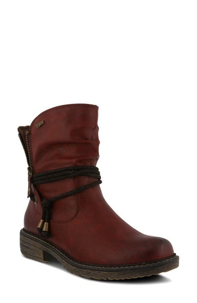 Spring Step Kathie Bootie In Bordeaux  Faux Leather