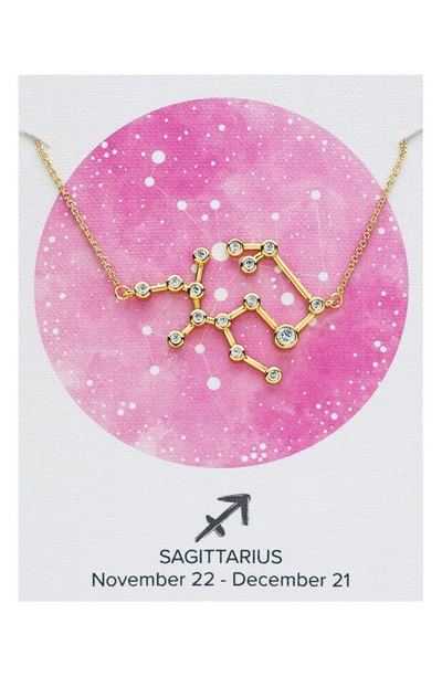 Sterling Forever Constellation Necklace In Gold - Sagittarius