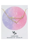 Sterling Forever Constellation Necklace In Gold - Capricorn
