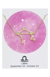 Sterling Forever Constellation Necklace In Gold - Libra