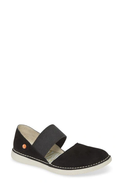 Softinos By Fly London Teja Flat In Black Cupido Leather