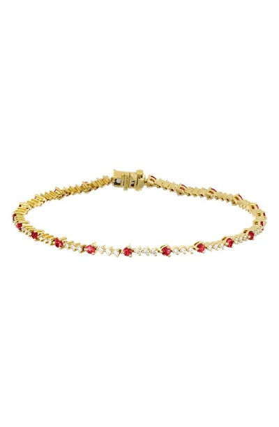 Bony Levy Diamond & Ruby Bracelet In Yellow Gold/ Ruby