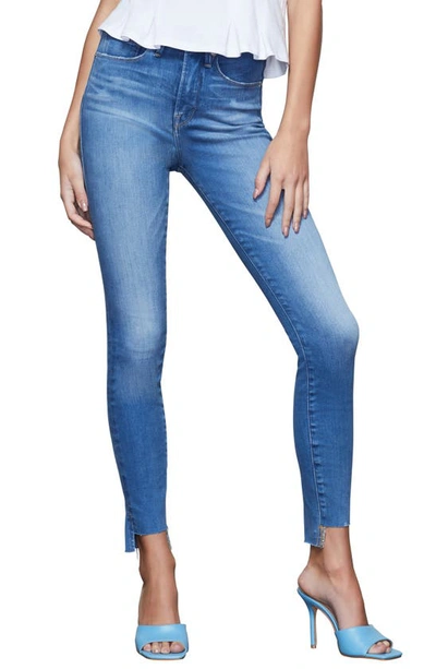 Good American Good Waist Stepped-hem Skinny High-rise Jeans In Blue435