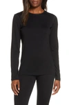 Icebreaker Oasis Long Sleeve Merino Wool Base Layer Tee In Black