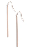 Karine Sultan Linear Drop Earrings In Rose Gold