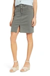 Wash Lab Button Fly Skirt In Green Mile