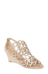 Klub Nico Millie Cutout Wedge Sandal In Champagne Leather
