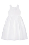 Us Angels Kids' Sleeveless Organza Dress In White