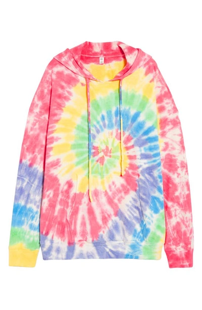 Bp. Gender Inclusive Tie Dye Tunic Hoodie In Blue Multi Tie Dye Print