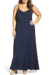 Loveappella A-line Maxi Dress In Midnight