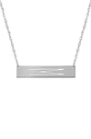 Jane Basch Designs Personalized Bar Pendant Necklace In Silver