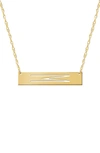 Jane Basch Designs Personalized Bar Pendant Necklace In Gold