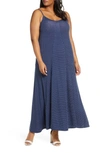 Loveappella Loveapella Maxi Slipdress In Navy/ Ivory