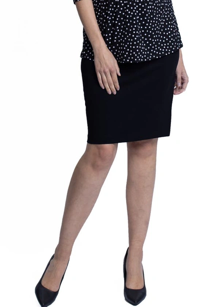 Angel Maternity Ponte Maternity Pencil Skirt In Black