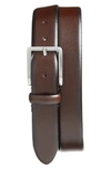 Johnston & Murphy Leather Belt In Brown