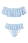 Stella Cove Kids' Girl's Ruffle Two-piece Bikini In Blue