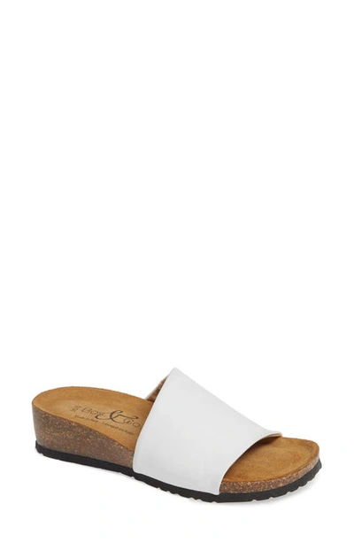 Bos. & Co. Lux Slide Sandal In White Nappa Leather