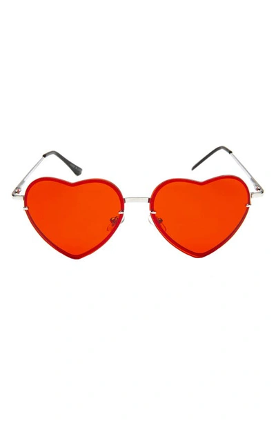 Rad + Refined Tinted Heart Shaped Sunglasses In Red