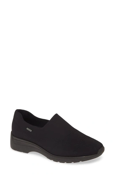 Ara Prue Gore-tex® Waterproof Slip-on Sneaker In Black Fabric