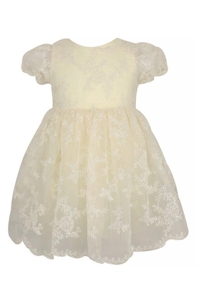 Popatu Kids' Embroidered Lace Fit & Flare Dress In Cream