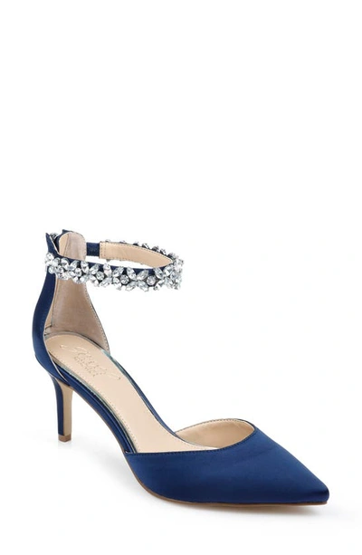 Jewel Badgley Mischka Raleigh Pump In Navy Satin