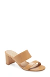 42 Gold Liya Slide Sandal In Almond Leather