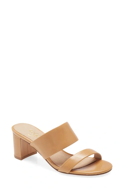 42 Gold Liya Slide Sandal In Almond Leather