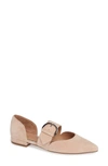 Linea Paolo Dean Pointy Toe Flat In Blush Suede