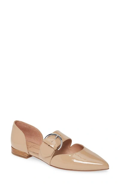 Linea Paolo Dean Pointy Toe Flat In Maple Sugar Patent Leather