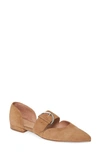 Linea Paolo Dean Pointy Toe Flat In Tan Suede