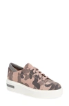 Linea Paolo Kruz Platform Sneaker In Blush Pink/ Grey Suede