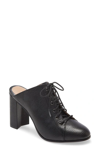 Linea Paolo Sylvie Lace-up Mule In Black Leather
