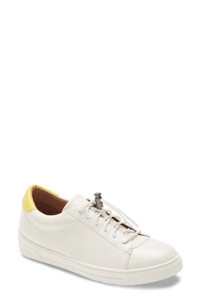 Linea Paolo Kirby Sneaker In Ivory/ Yellow Nappa Leather