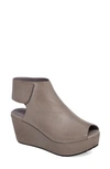 Chocolat Blu Cutout Wedge Sandal In Grey Leather