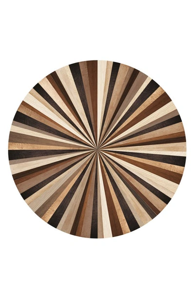 A & A Story Marquetry Round Vinyl Mat In Marquetry Swirl