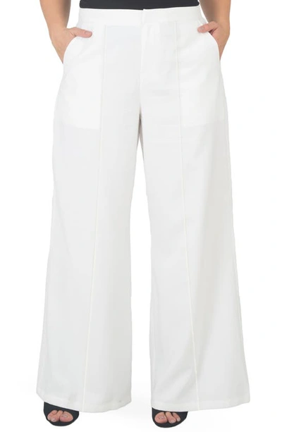 Standards & Practices High Waist Wide Leg Pants In Off White