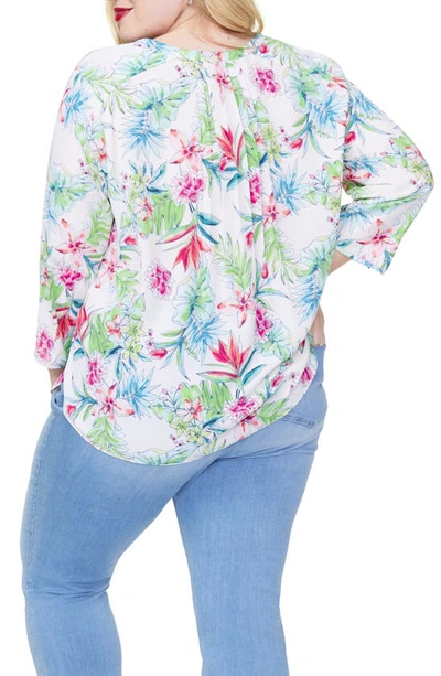Curves 360 By Nydj Perfect Blouse In Tropical Garden White