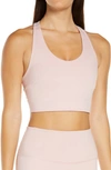 Zella Studio Lite Longline Bra In Pink Silver