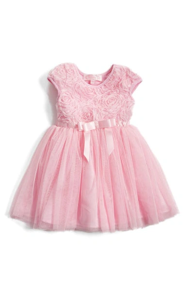 Popatu Babies' Short Sleeve Tulle Dress In Pink