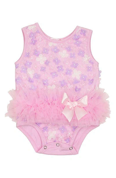 Popatu Babies' 3d Flower Tutu Bodysuit In Pink