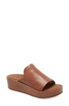Naked Feet Reno Platform Slide Sandal In Honey Leather