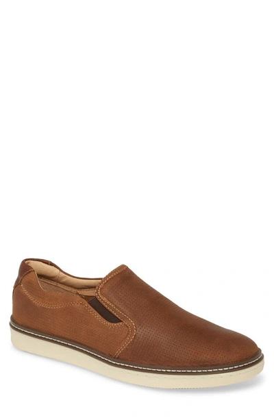 Johnston & Murphy Men's Walden Embossed Slip-on Sneakers Men's Shoes In Tan/beige