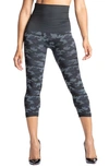 Preggo Leggings Camo-print Snapback Postpartum Cropped Leggings In Black Camo