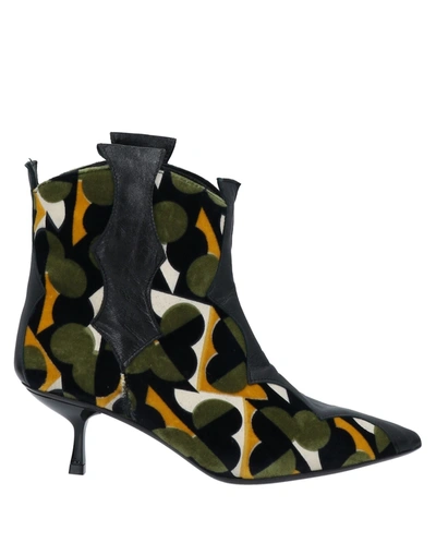 Ncub Printed Velvet Ankle-boots In Black