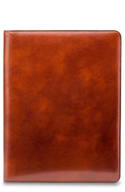 Bosca Leather Writing Pad Cover In Amber