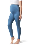 Blanqi Everyday Maternity Belly Support Leggings In Oil Blue