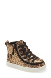 Billy Footwear Kids' Classic Hi-rise Sneaker In Leopard Shimmer