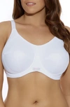 Elomi Full Figure Energise Moisture Wicking Underwire Sports Bra El8041, Online Only In White