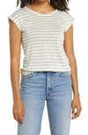Wit & Wisdom Scoop Neck Twist Back T-shirt In Olive/ Off White